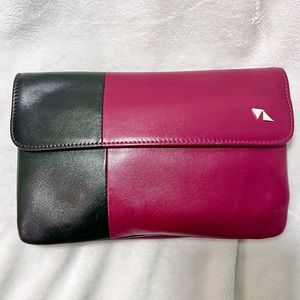 NWOT Genuine Leather Red and Black Crossbody/ Clutch Bag